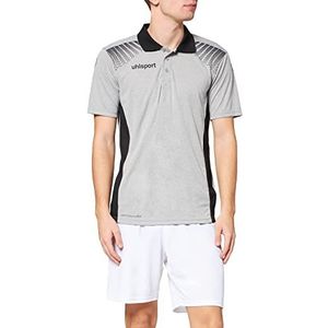 uhlsport Heren Goal Polo Shirt T, Dark Grey Melange/Zwart, M