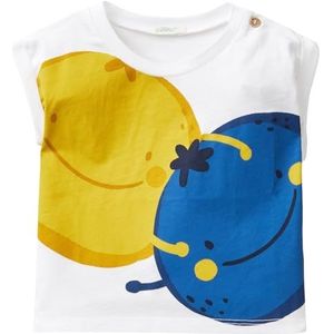 United Colors of Benetton T-shirt voor jongens, Wit, 56 cm