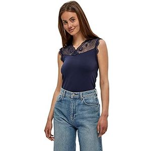 minus - Top 'Vanessa' - Marine - Mouwloos - Slanke Pasvorm