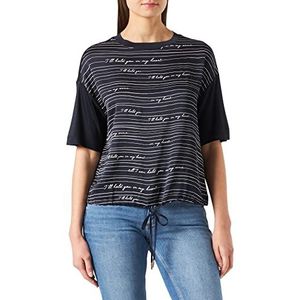 s.Oliver BLACK LABEL Dames Korte Mouw Loose Fit T-Shirt, Donkerblauw Panneau, 36