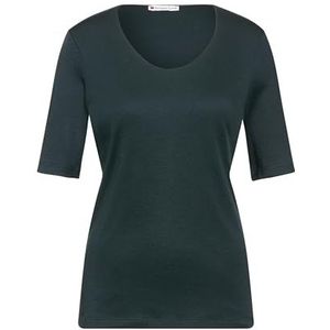T-shirt in effen kleur, hunter green, 40