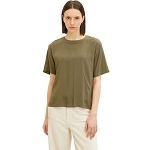 TOM TAILOR Dames T-shirt blouse 1031665, 11279 - Dry Greyish Olive, 40