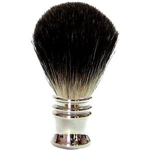 Golddachs Scheerkwast, 100% dassenhaar, metaal, zilver