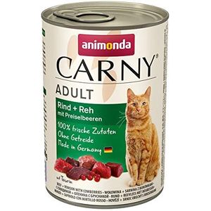 animonda Carny Volwassen kattenvoer, nat voer voor volwassen katten, rundvlees en ree met prijsbessen, 6 x 400 g