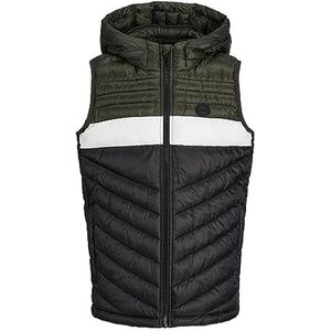 JACK & JONES Jjehero Bodywarmer Hood Noos Jnr vest voor jongens, Rosin/Detail: zwart/wit Blocking, 176 cm