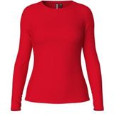 PIECES - PCRUKA - Shirt - Cranberry - Katoen, Lange Mouw, Slanke Pasvorm