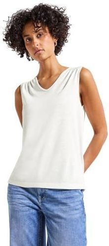 Shirttops - Offwhite - Regular Fit - Mouwloos - V-hals