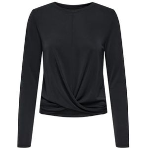 Onlfree Life L/S Front Drape Top JRS, zwart, M