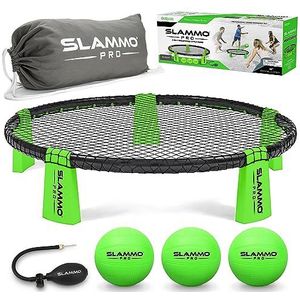 GoSports SLAMMO PRO Game Set - Nieuwe en Verbeterde PRO Set met 3 PRO Ballen, Pomp en Draagtas Groen