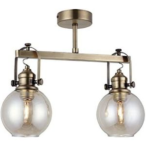 Homemania 1396-52-42 hanglamp, plafondlamp, hanglamp, licht, koper, metaal, glas, 40 x 40 x 34 cm