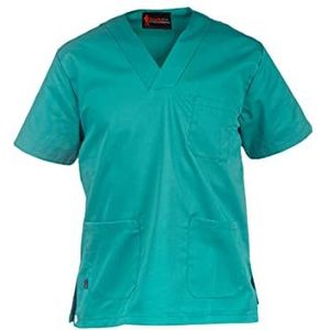 Security Line S Clinic heren-T-shirt met V-hals en 3 opgestikte zakken in de maten S tot XXXXL, Groen, 36 NL