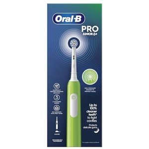Oral-B Pro Junior elektrische tandenborstel, 1 groen handvat, 1 tandenborstelkop, ontworpen door Braun, voor 6+