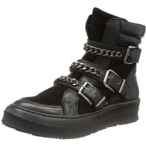 Bronx Dames BX 572 biker boots, zwart zwart donker zilver 806, 39 EU