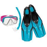 Nateeva Keewee Jr Snorkelmasker en zwemvliezen, set bestaande uit masker, mondstuk en snorkelvinnen voor kinderen en jongens, water, XS
