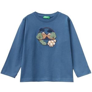United Colors of Benetton T-shirt voor kinderen en jongens, Ensign Blue 217, 3 jaar