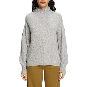 ESPRIT Trui met opstaande kraag, lichtgrijs, M