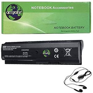amsahr DV45000-03 vervangende batterij voor HP DV45000, DV4-5000, DV4-5099, DV6-7000, DV6-7002TX, DV6-7099 - omhulling stereo oordopjes zwart