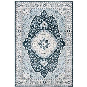 Safavieh Traditioneel tapijt voor woonkamer, eetkamer, slaapkamer - Isabella-collectie, laagpolig, marineblauw en crème, 61 x 91 cm