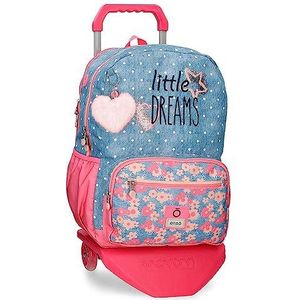 Enso Little Dreams schoolrugzak voor laptop, met trolley, roze, 32 x 42 x 15 cm, polyester, 18,82 l, Roze, Eén maat, schoolrugzak voor laptop met trolley