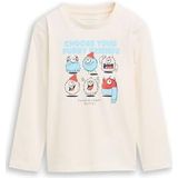 TOM TAILOR - Shirt - Hemelsblauw Rood Zwart Wolwit - Lange Mouw - Normale Pasvorm