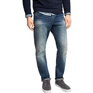 edc by ESPRIT Slim jeansbroek voor heren in used look, blauw (Blue Medium Wash 902), 38W x 32L