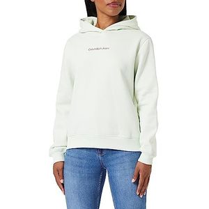 Calvin Klein Jeans Institutional Regular Hoodie voor dames, Canarische Groen/Amarant, XXL