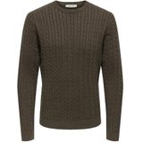 ONLY & SONS - ONSLOUI REG 12 - Gebreide Trui - Coffee Bean - Regular Fit