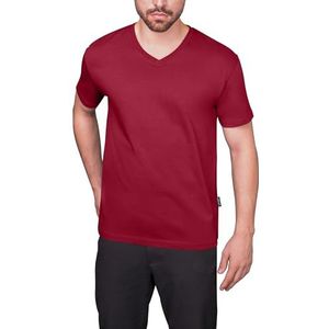 Herenshirt 'Luxury V-Neck Tee' met korte mouwen Bordeaux - S