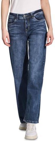 Street One - A378939 - Damesjeans - Donkerblauw - Wijde Pijpen - Taille 27 - Lengte 32