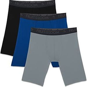 Fruit of the Loom Ademend ondergoed boxershorts kort (3-pack) heren, Boxershorts met lange pijpen - Micro Mesh - 3-pack, M