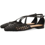 GIOSEPPO Leskovic Ballerina's - Leer - Blauw - Dames - Verstelbare Enkelsluiting