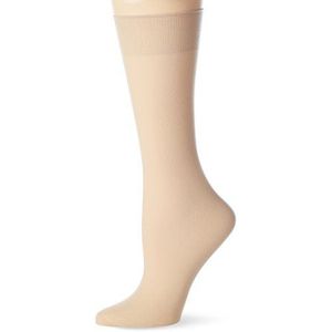 Nur Die Kniekousen voor dames, 30 denier, semi-ondoorzichtige, transparante nylon sokken, matte look met comfortabele band, kniekousen voor dames, Sahara, Eén Maat