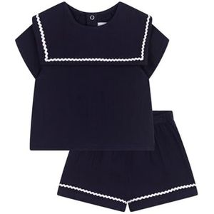 Petit Bateau Babymeisjes 2-delige set, blauw, 3 Maanden