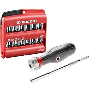 FACOM Samenstelling van Protwist 3-in-1 schroevendraaier en gemengde set met 28 bits – ergonomische handgreep van twee materialen – ratel met 45 tanden van hoge kwaliteit – ATCL.2A2PB