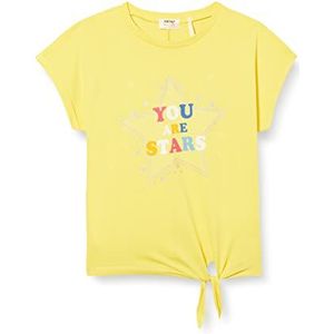 Koton Katoenen T-shirt met korte mouwen voor meisjes, geel (171), 3-4 jaar
