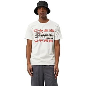 Koton Heren Far East Printed Slim Fit Crew Neck Cotton T-shirt, wit (000), XXL