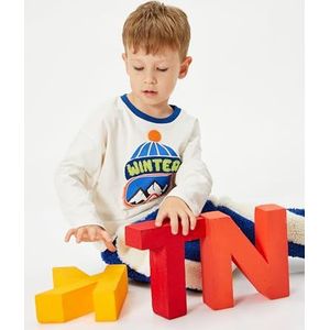 Koton Babyboys Winter Thema Bedrukt Lange Mouwen Crew Neck Sweatshirt, ecru(010), 2-3 jaar