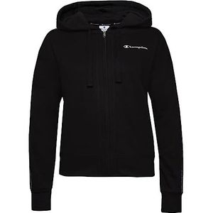 Champion Legacy Tape 2.0 Powerblend Regular Full Zip Sweatshirt met capuchon, zwart, M voor dames