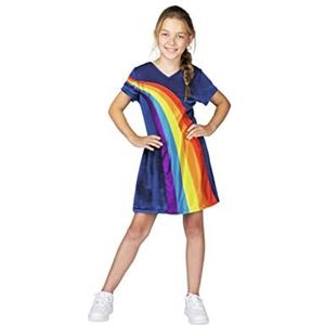K3 verkleedkleding - verkleedjurk regenboog blauw 9/11 jaar - maat 152