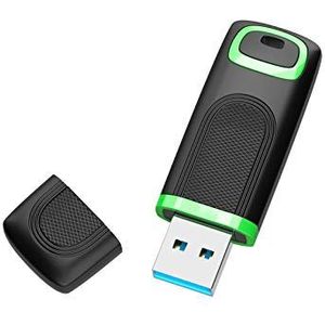 KEXIN USB-Stick 256 GB 3.0, Geheugenstick Met LED-Licht (Groen)