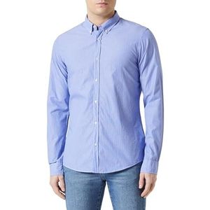 Essential Solid Poplin Shirt, Light Blue Small Stripe 6881, XL