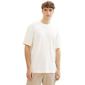 TOM TAILOR Denim T-shirt voor heren, 12906 - Wool White, XS