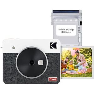 KODAK Mini Shot 3 Retro 4PASS 2-in-1 instant camera & fotoprinter (7,6 x 7,6 cm) + 8 vellen, wit