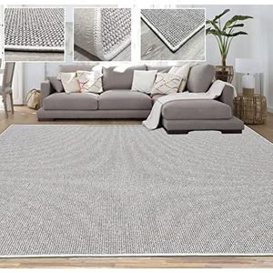 Vierkant tapijt voor entree of woonkamer, rustiek jute-effect, zonder pool, ook voor slaapkamer of keuken, kleur beige.