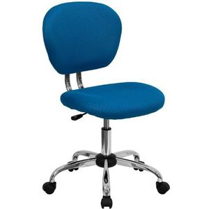 Flash Furniture bureaustoel met armleuningen en voet van netstof. Zonder armen Mid-Back turquoise