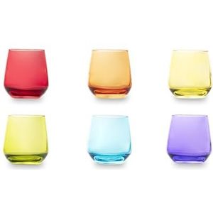 Excelsa Lima Set van 6 borrelglazen/koffiekopjes, glas, inhoud 95 ml, meerkleurig