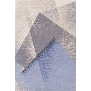 Agnella Diverse Folds tapijt - tapijt 100% Nieuw-Zeelandse wol - geweven met Wilton-technologie - tapijt woonkamer modern vintage retro - 160 x 240 x 1,20 cm - lichtblauw