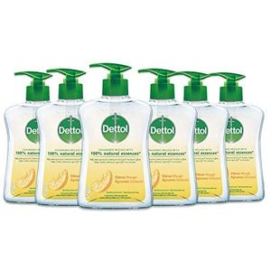 Dettol Handzeep - Citrusgeur verrijkt met 100% natuurlijke oliën - 6 x 250 ml Grootverpakking