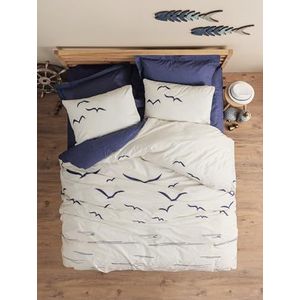 Asir - Dekbedovertrekset - Donkerblauw/Wit - 155 x 220 cm