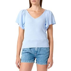 ONLY Onlleelo S/S Back Pullover Knt Noos Pullover dames,Cashmere Blue,S